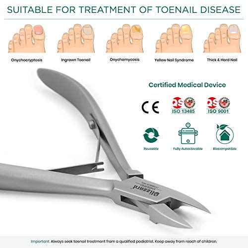 Ingrown Nail Clippers for Men with Ingrown Toenails ? Blizzard Podiatrist Toenail Clipper Set German Forged ? 5 inch Professional Nail Cutter ? Straight Head Podiatry Nipper Nail Kit - Hospital Grade