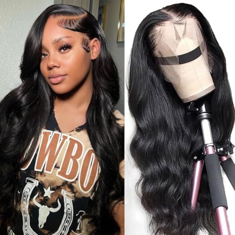 26inch Lace Front Wigs Human Hair 180% Density 13x4 HD Body Wave Lace Frontal Wig 100% Human Hair Glueless Wigs for Women Natural Color