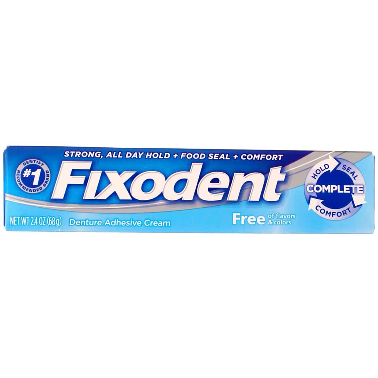 Fixodent Denture Adhesive Cream - Strong Hold for All-Day Comfort | 2.40 oz, Pack of 5
