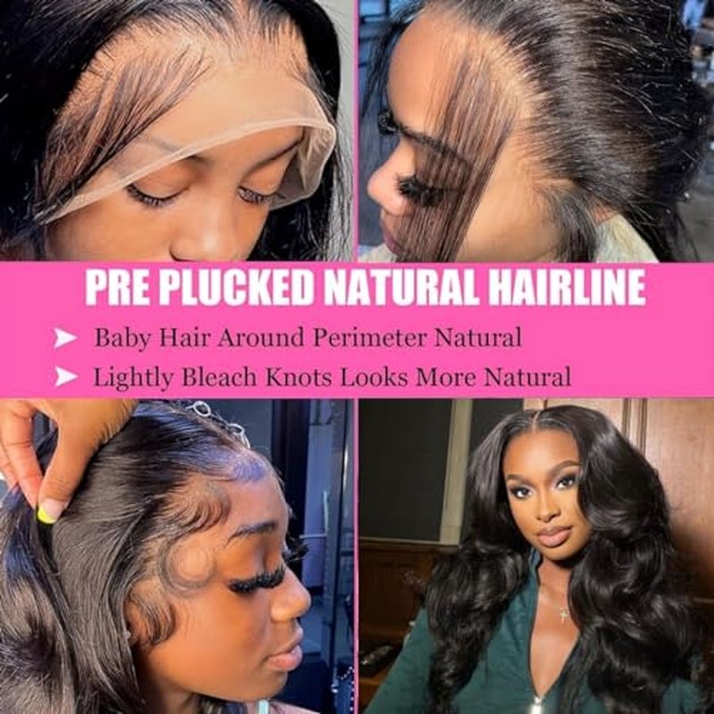 13x6 Lace Front Wigs Human Hair 220 Density Body Wave Lace Front Wigs Human Hair Wigs for Black Women 13x6 HD Lace Frontal Wig Pre Plucked 28 Inch Long Black Wig Body Wave Wig