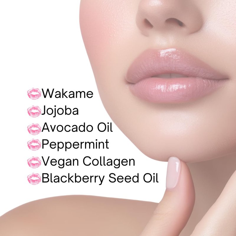 Hallow Lip Treatment, Crystal Clear Gentle Volumizing Gloss with Jojoba Oil, Avocado Oil, and Vegan Collagen, 0.13 oz (4g)
