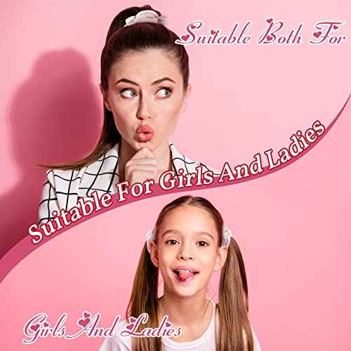 Juexica 100 Pcs Pink Velvet Scrunchies Bulk Women Soft Pink Hair Ties Ropes Cute Scrunchy Elastics Solid Color Thick Elastic Bands Hair Accessories for Women Girls Kids Baby Ponytail