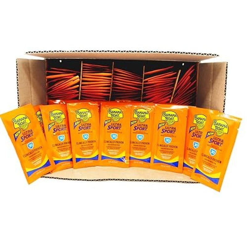 Banana Boat Ultra Sport Sunscreen Lotion Packets, Broad Spectrum SPF 30, Water & Sweat Resistant, 0.4 fl oz (Pack of 200)