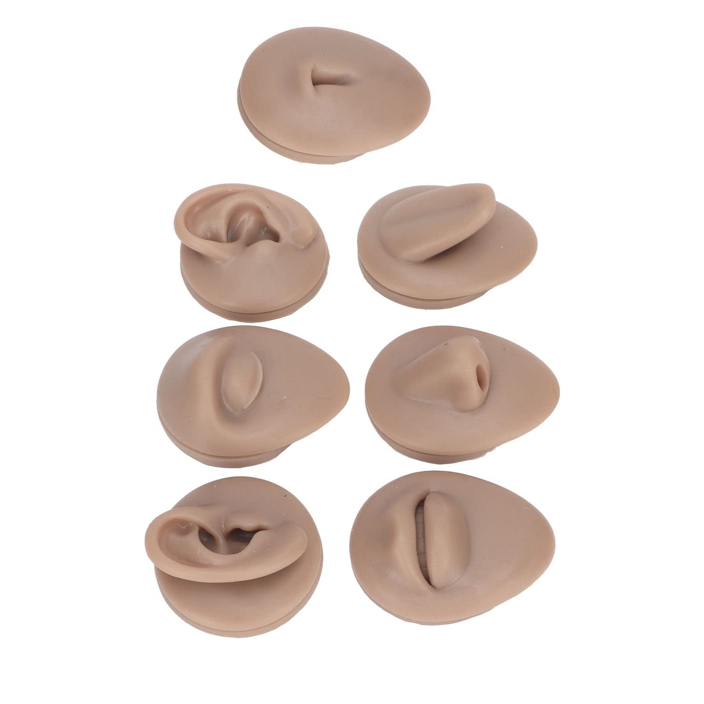 ar Model, 3D Simulation Soft Reusable Nose Tongue Model Silicone Body Piercing Practice Model Fake Body Parts Silicone Body Parts for Piercers (Deep Skin Color)