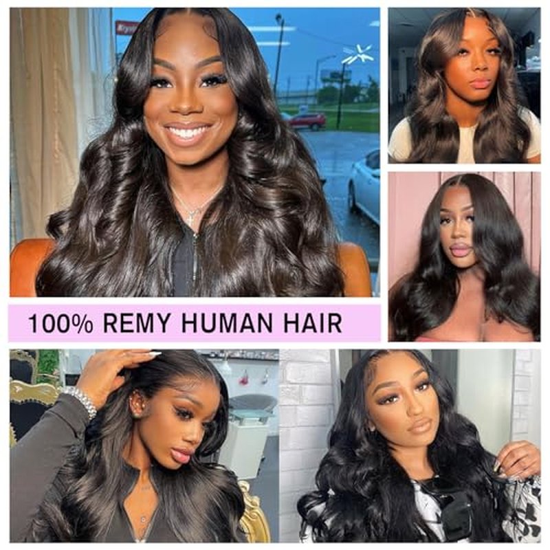 Body Wave Lace Front Wigs Human Hair Wide Lace 180 Density Wigs 13x4 Human Hair Lace Front Wigs Pre Plucked With Baby Hair Natural Color 28Inch