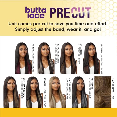 Sensationnel Butta Lace Precut Wigs - Unit 2 Glueless Extra Wide 5 Inch Deep Parting Synthetic Pre Tweezed Smaller Knot Hairline (SH/HONEY)