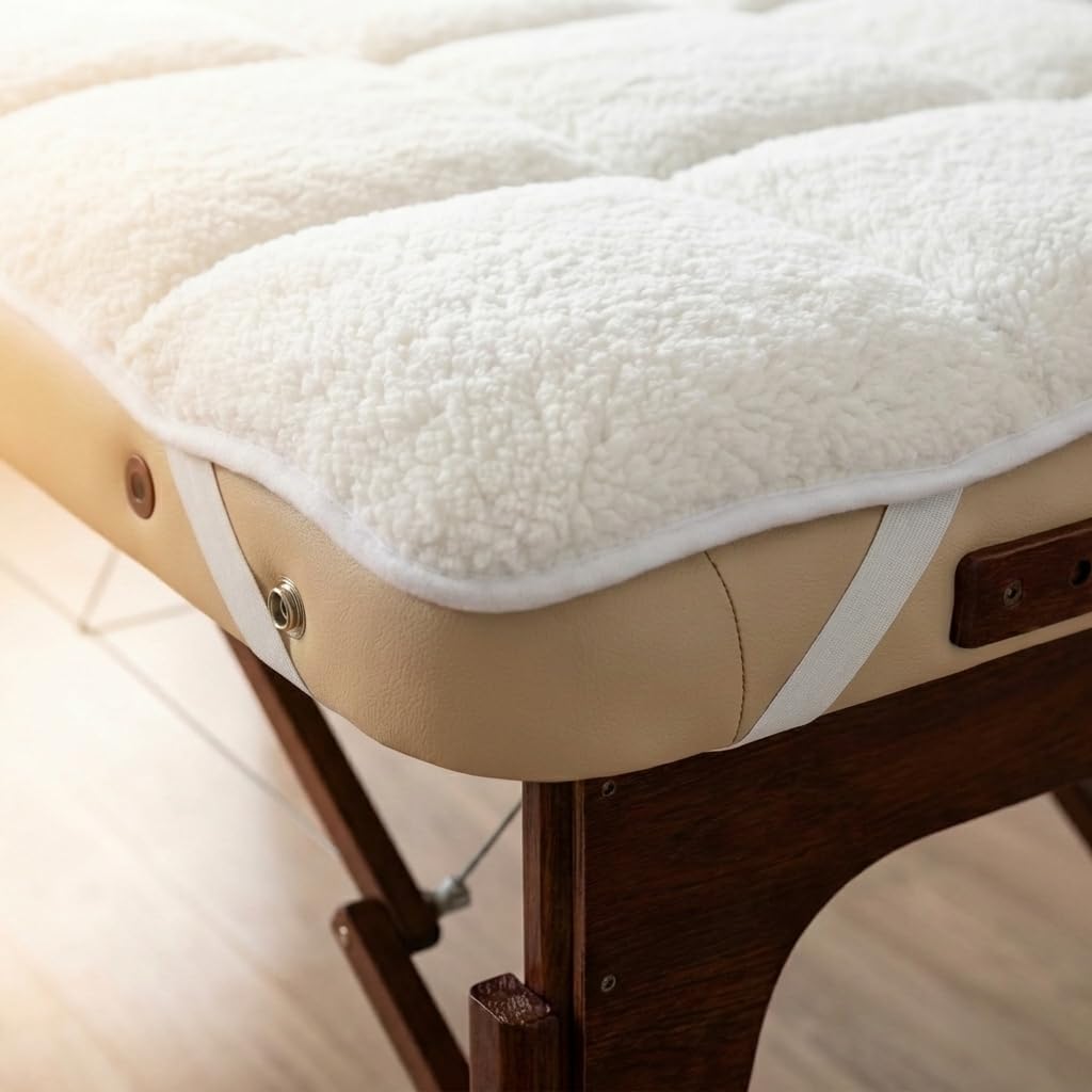 Fleece Massage Table Cover Set - Cozy Quilted Bed Topper with Pad & Face Cradle | 31"x72", Hypoallergenic, Skin-Friendly for Spa & Home Massage
