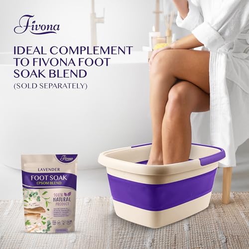 Fivona Collapsible Foot Soak Basin - Pedicure Foot Bath Soaking Tub for Tired Feet, Cracked Heels, Callus Removal & Foot Care