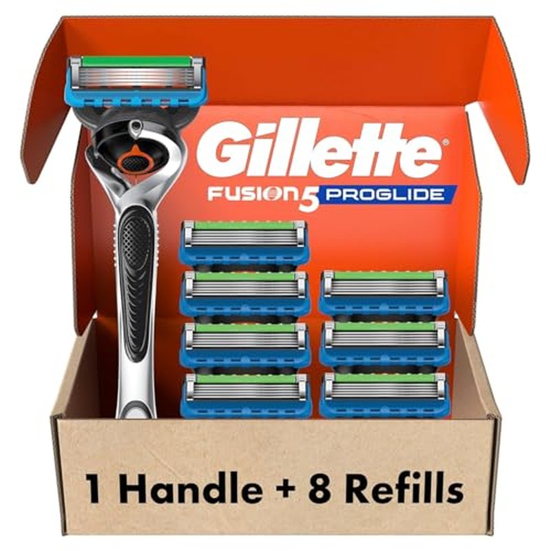 Gillette Fusion5 ProGlide Shaving Razor for Men, 1 Handle, 8 Blade Refills