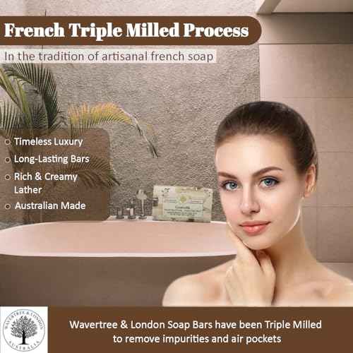 Wavertree & London Natural Goat Milk Soap Bars (2 Bars) ? 7oz Individually Wrapped, French Triple Milled Moisturizing Bath Bar Soap Enriched with Shea Butter, Chemical-Free Sensitive Skin Bar Soap