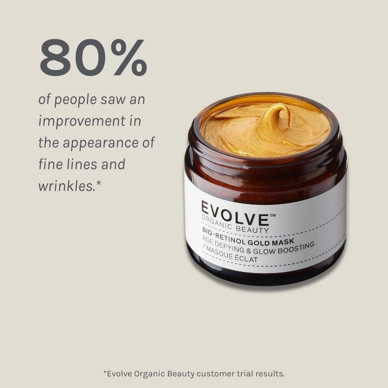 Evolve Organic Beauty - Natural Bio-Retinol Gold Face Mask | Small-Batch, Vegan Clean Beauty (2 oz | 60 mL) Packaging May Vary