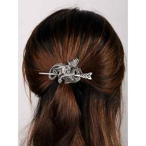 HAQUIL Viking Dragon Hairpin - Punk Gothic Vintage Design Barette for Men & Women's Fashion Jewelry Gift