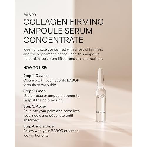 BABOR Collagen Firming Ampoule Concentrate, Collagen Skincare Capsule, Anti Aging Serum, Increase Elasticity, Firming and Lifting 7 Day Treatment