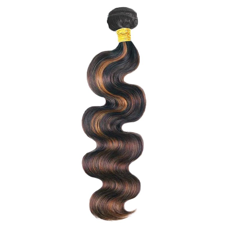 Ombre Brown Body Wave Hair Extensions - Two Tone Black & Brown | 14 Inch, 100G Bundle