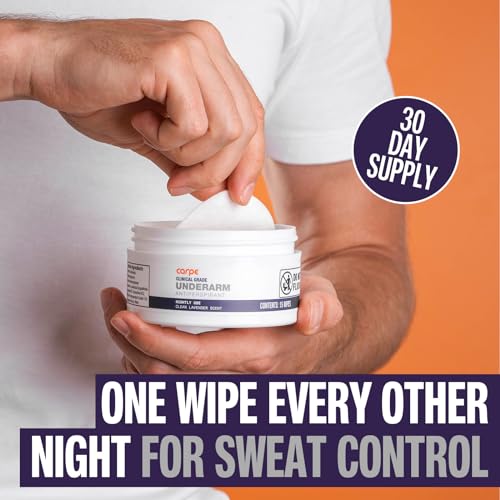 Carpe Clinical Grade Underarm Wipes - New, Unrivaled Antiperspirant Wipes For Armpit Sweat Prevention. Combat Sweat, Block Excessive Sweating, & Help Control Hyperhidrosis.15 Anti Sweat Wipes.