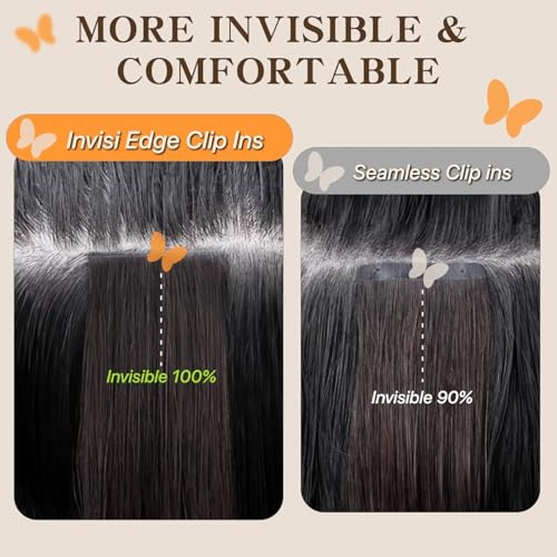 Clip in Hair Extensions Long Straight, 100% Real Human Hair,No Tangle & Smooth,120g, 20 Inch,#30 Light Auburn