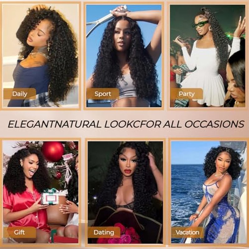 INFASHION 14A Burmese Curly Bundles Human Hair 14 16 18 Inches, 100% Unprocessed Virgin Curly Hair 3 Bundles for Women, 3C4A Water Wave Human Hair Bundles with Spiral Curly End Natural Black Color