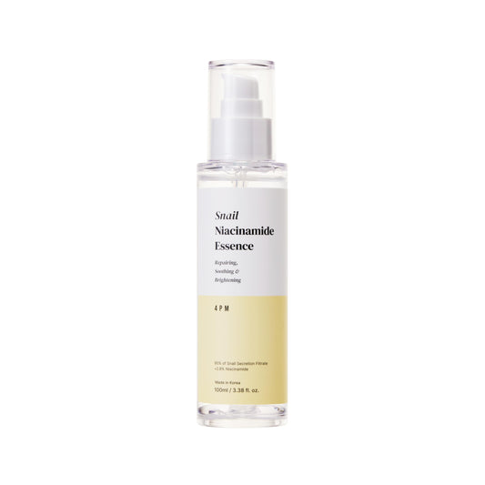 4PM Snail Niacinamide Essence (3.38 fl. oz), Snail Secretion Filtrate 95%, Niacinamide 2.8%, for Glass Skin Repair, Face Glow Brightening & Soothing Essence, Korean Skincare, Made by SEOUL4PM