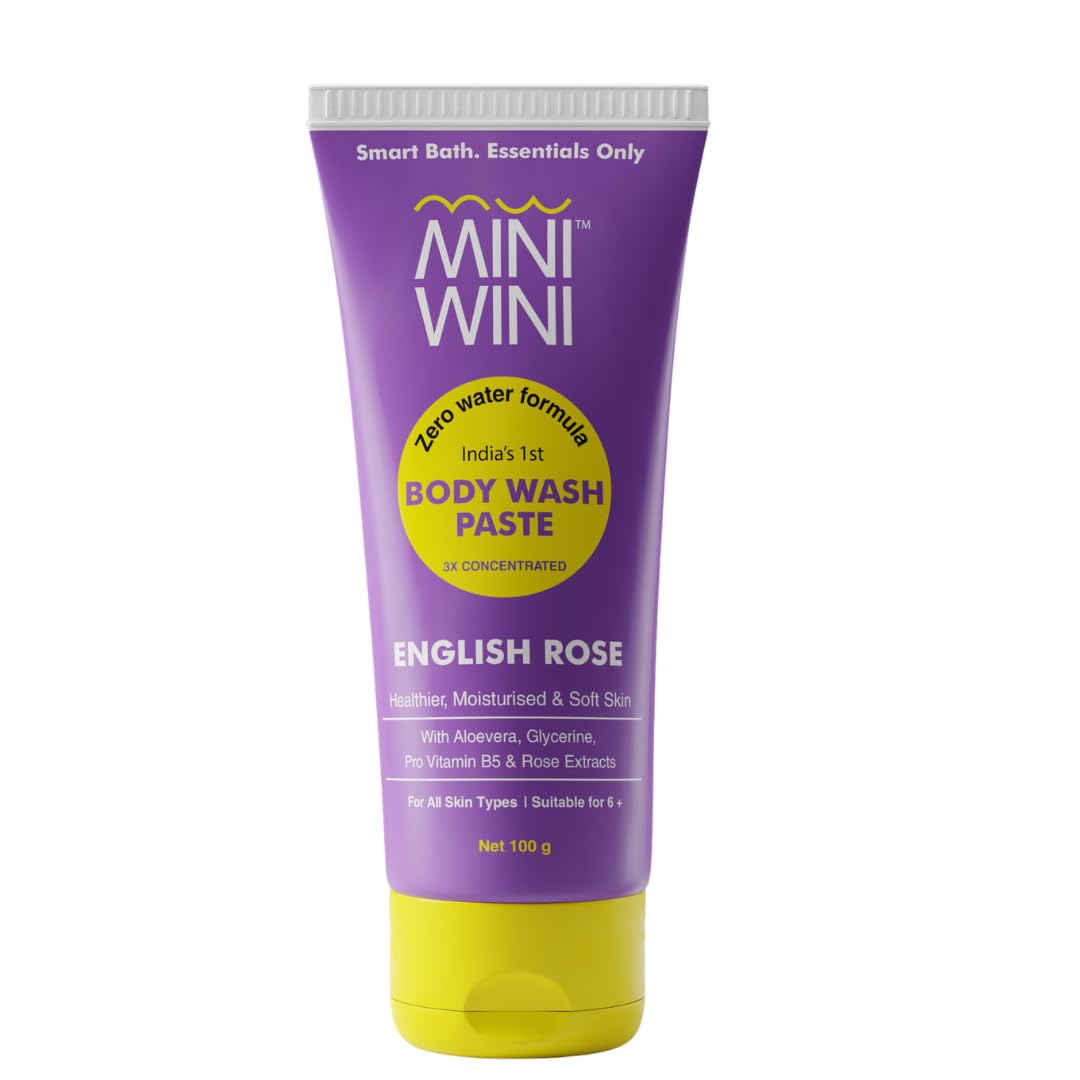 MINIWINI 2 in 1 Body wash Paste - Waterless 3X Concentrated Shower Gel for Face & Body, TSA Approved, Aloe-Base for Sensitive, Dry & Oily Skin, Vegan, Sulfate-Free, 100g (3.2 fl oz)
