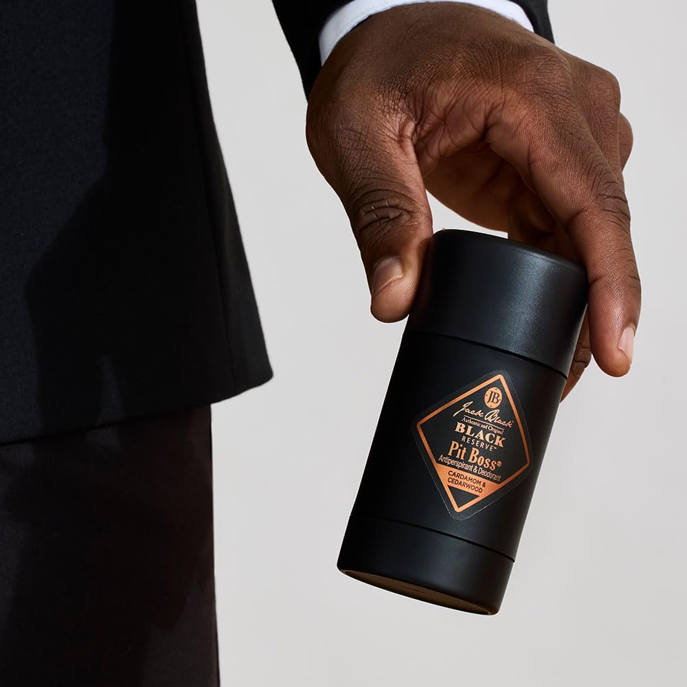 Jack Black Pit Boss Black Reserve Antiperspirant & Deodorant Men - 2.75 oz (Pack of 2) - Cardamom & Cedarwood - Mens Deodorant for Sensitive Skin