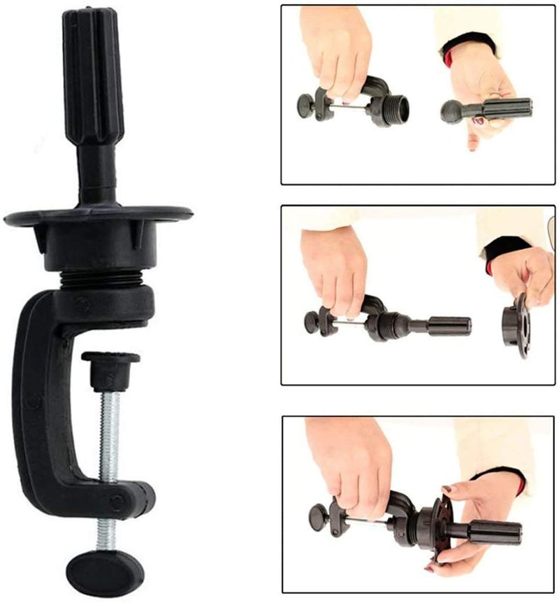 ZMS Male Mannequin Professional Training Head Manikin Bald Hat Display Wig Model with Free Table Clamp