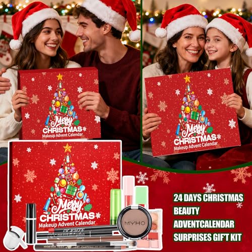 Makeup Advent Calendar 2025, Advent Beauty Calendar 24 Days Christmas Countdown Full Makeup Surprise Gift Kit for Women & Teen Girls