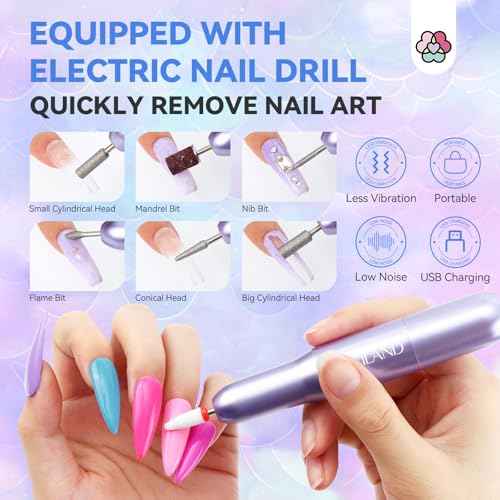 SAVILAND Dip Powder Nail Kit with Drill: 30 Colors Mermaid Dip Nails Powder Starter Kit Dip Powder Liquid Set Dip Base & Top Activator Brush Saver All-in-1 Dip Nail Kit French Nail Art Manicure Salon