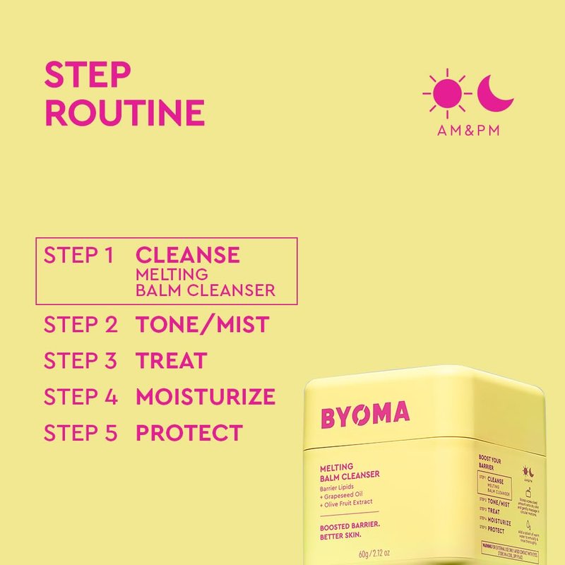 BYOMA Melting Balm Facial Cleanser | Tri-Ceramide Face Wash for Sensitive Skin - Buttery Soft Formula, 2.12 oz