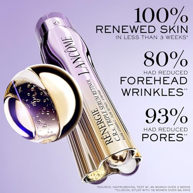 Lanc?me R?nergie C.R.x. Triple Serum Retinol - Anti-Aging Serum With Pure Retinol, Pure Vitamin C, X-Peptide - Target Wrinkles and Pores - All Skin Types, including Sensitive