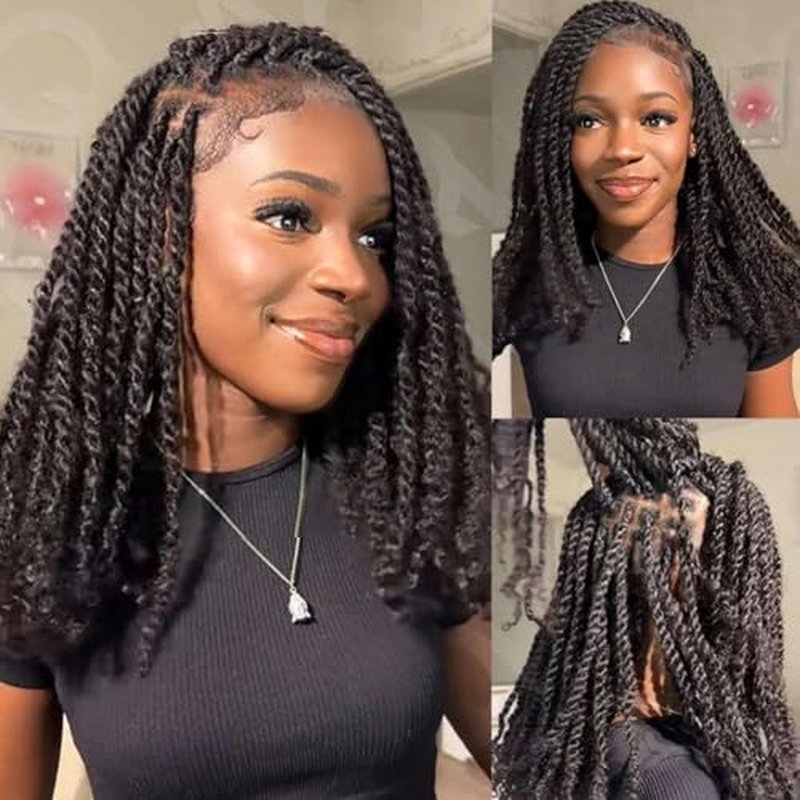Afro Kinkys Bulk Human Hair Natural Black Afro Kinky-Curly Human Hair Bulk for Twist/Dreadlock Extensions/Repair Locs/Braids 18 Inch 100g/pack Mini Twist Braiding Hair