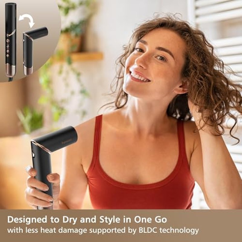 Auto Wrap Air Hair Styler & Dryer, 5 in 1 Multi Styling Hot Air Dryer Brush Curler for Hair, High Speed 110000 RPM Negative Lonic Frizz-Free, Fast Drying Curling Volumizing Straightening Magic Styler