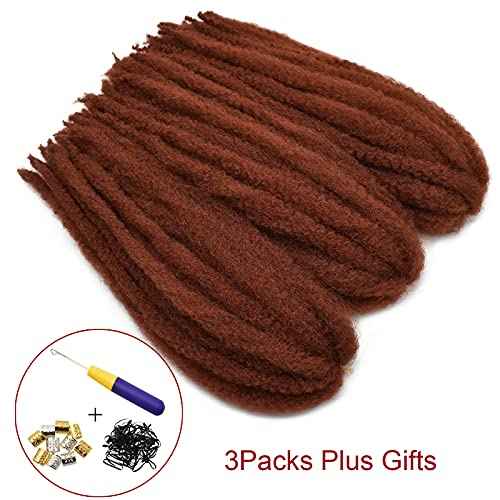 24 Inch Marley Hair Marley Twist Braiding Hair for Faux Locs for Butterfly Locs Long Afro Kinky Cuban Twist Crochet hair for Black Woman Copper Red Colour (#350, 3Packs-24 Inch)
