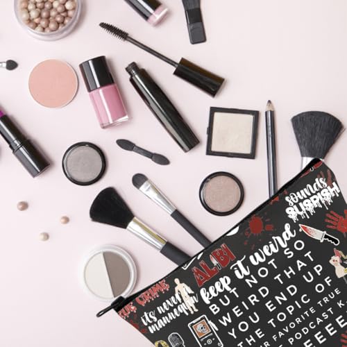 TSOTMO Morbid Crime Inspired Gift True Crime Club Makeup Bag True Crime Fan Zipper bag