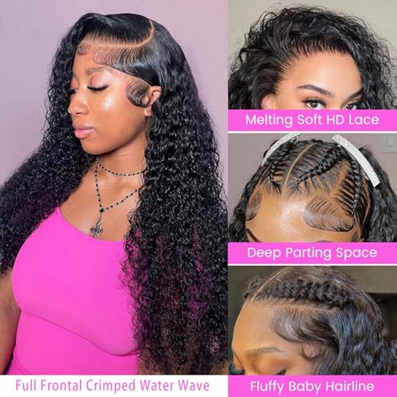 ???????????????? Wet and Wavy Human Hair Wig Pre Plucked Pre Bleached Knots 13x6 HD Lace Front Wigs for Black Women 200% Density Brazilian Remy Human Hair (26 Inch)
