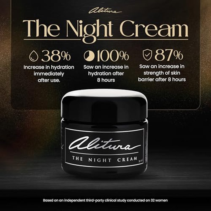 Alitura Hyaluronic Acid Anti-Aging Night Cream ? Hydrating Face Moisturizer with 10% Hyaluronic Acid & Superfoods ? Wrinkle Cream for Women & Men ? Anti-Wrinkle Night Cream for Radiant, Youthful Skin