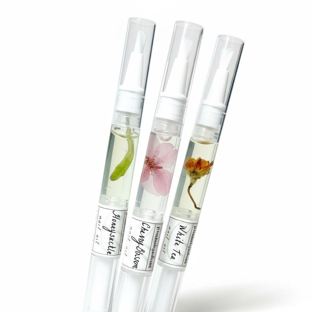 Honeysuckle Cuticle Oil Trio | Cherry Blossom & White Tea - Nourishing Manicure & Pedicure Set (Pack of 3)