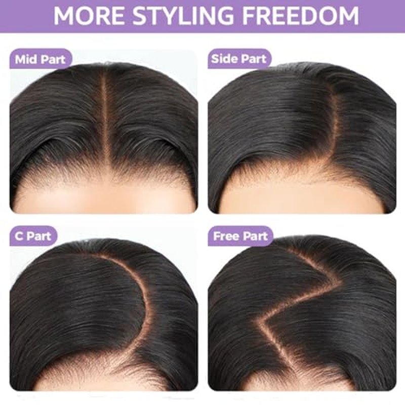 20 Inch Straight Lace Front Wear and Go Glueless Wigs Human Hair Pre Plucked Pre Cut Pre Bleached Knots 7x5 HD Lace Closure Wigs for Women Ready to Wear for Beginner Natural Black Color