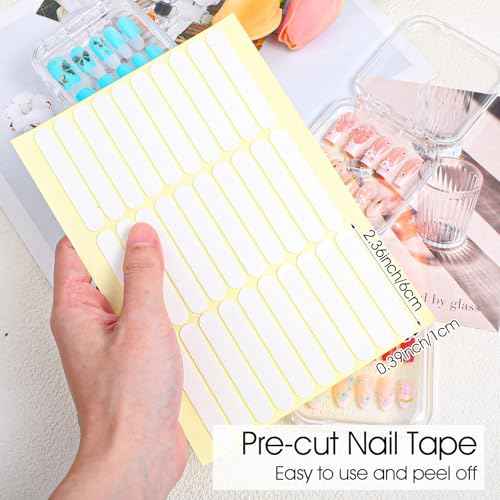 24 pcs Press on Nails Storage Boxs with 120 Pcs Adhesive Double Sided Tape Acrylic Nail Display Box Artificial False Nail Box Organizer Fake Nail Case Transparent Nail Packaging Boxes for Nail Salon
