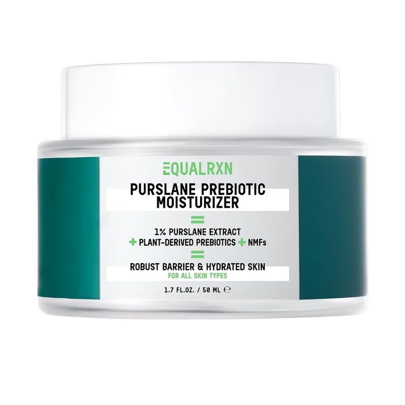 EqualRXN Purslane Prebiotic Moisturizer - Lightweight Daily Skin Repair Hydrating Gel-Cream with 1% Purslane Extract & Ceramide for All Skin Types