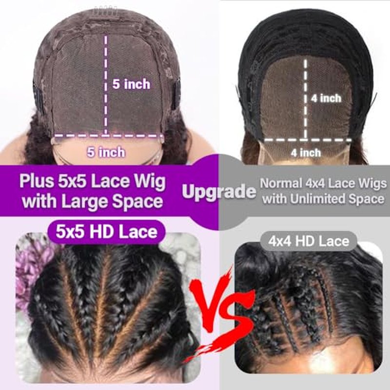 UCUVIC Wear And Go Glueless Wigs Human Hair Pre Plucked Pre Cut Curly 5x5 Jerry Curly Bob Wig Human Hair Lace Front Closure Wigs For Black Women 200 Density Curly Wig Glueless Wear And Go Black 18Inch