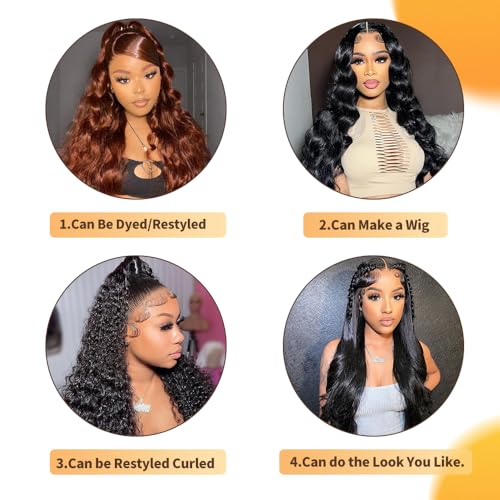 12A Body Wave Bundles Human Hair 20 Inch 1 Bundle 100% Unprocessed Brazilian Virgin Hair Quick Weave Single Body Wave Human Hair Real Raw Bundles Deals Hair Extensions Natural Black