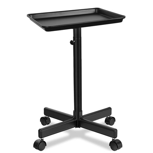 LKT COBTAC Black Salon Tray Height Adjustable Hair Color Tray with Wheels for Spa or Home Use