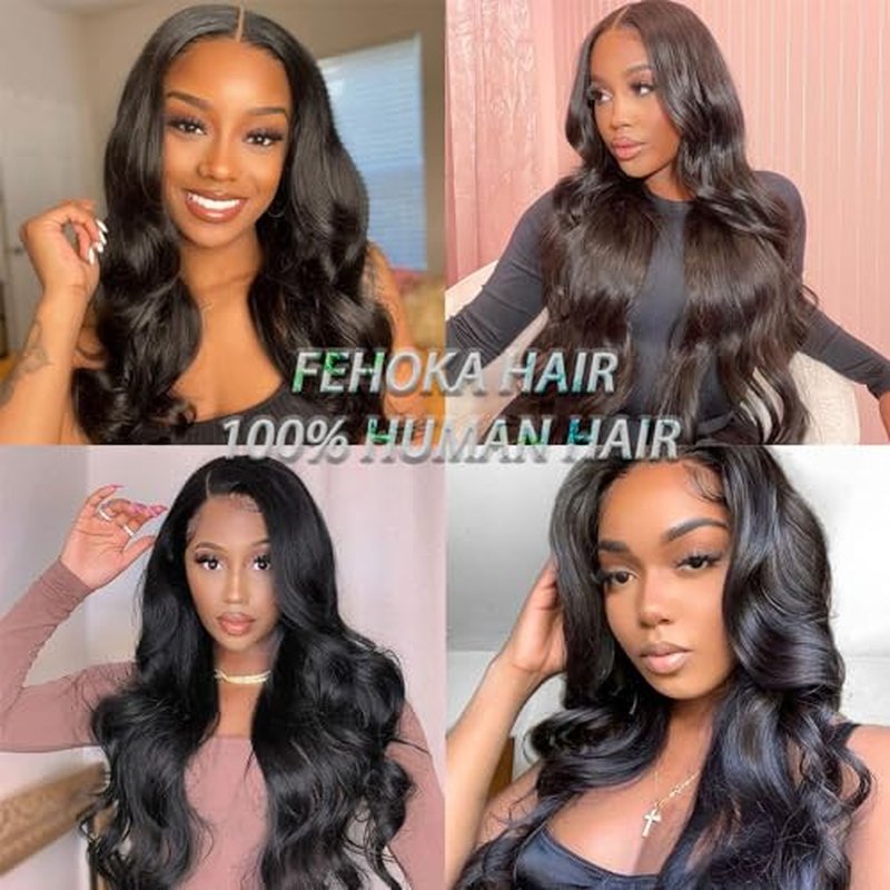 HD Lace Closure 24 Inch Body Wave 5x5 Human Hair Closure for Black Women 100% Human Hair 5x5 Lace Closure Can be Curly and Dyed With Baby Hair (24 Inch, 5x5 Black)