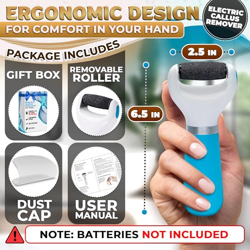 Foot Callus Remover Tool | Batteries Not Included ? High-Speed Foot Grinder with Easy-to-Replace Roller ? On-The-Go Electric Callus Remover for Feet | Pedicure Tools for Feet Smoothing