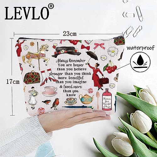 LEVLO Mary Movie Cosmetic Makeup Bag - You Are Braver Stronger Smarter Than You Think - Zipper Pouch for Mary Fans (Always Mary)