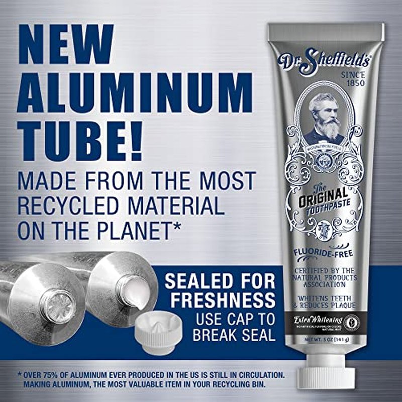 Dr. Sheffield¡¯s Certified Natural Toothpaste (Extra-Whitening) - Great Tasting, Fluoride Free Toothpaste/Freshen Your Breath, Whiten Your Teeth, Reduce Plaque (2-Pack)