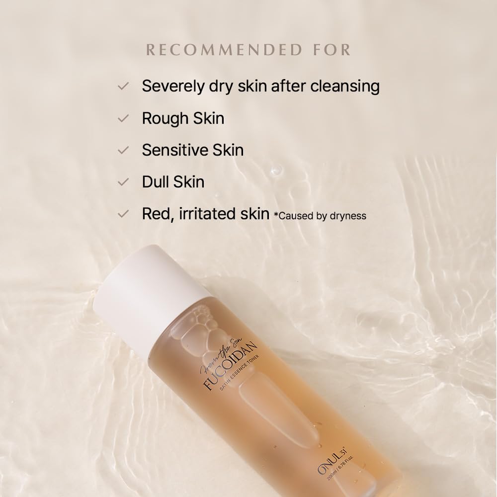 ONUL31° Fucoidan Satin Essence Toner - Korean Facial Toner with 4% Hawaiian Sea Water & Niacinamide, Alcohol Free, Hydrating, Soothing, Gentle 6.76fl.oz.