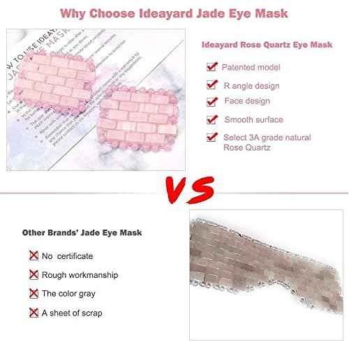ideayard Rose Quartz Eye Mask, Mini Eye Mask Natural Quartz Mask for Eliminate Wrinkles Puffiness (Rose quartz-2)