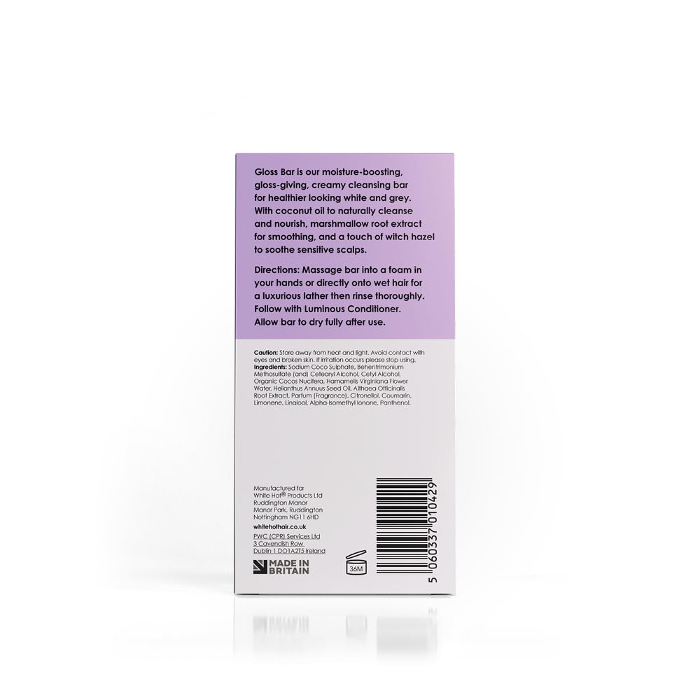White Hot Gloss Bar Shampoo Solid Shampoo Bar (2 x shampoo bars) 60g Bright Shine and Silky Soft Silver White