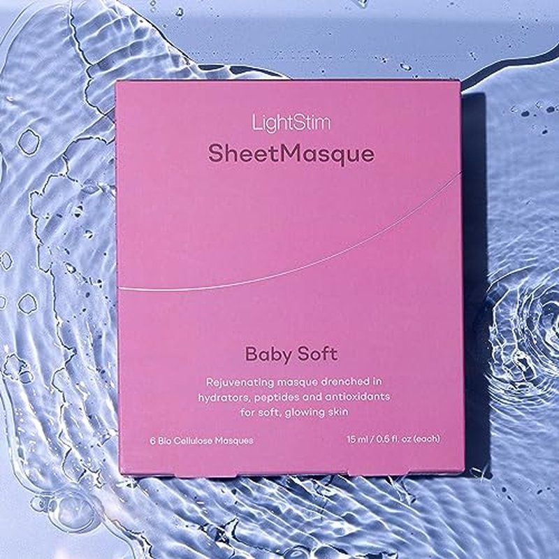 LightStim SheetMasque Rejuvenating, Breathable, Bio Cellulose Mask Drenched in Hydrators, Peptides, and Antioxidants to Soften Lines and Reduce Redness for Glowing, Healthy-Looking Skin
